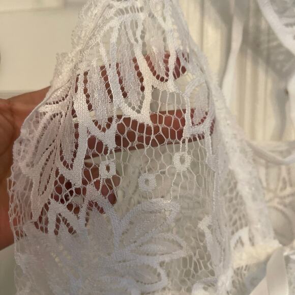 RSlove lace Open Front Lingerie White size large NWT - Picture 4 of 7